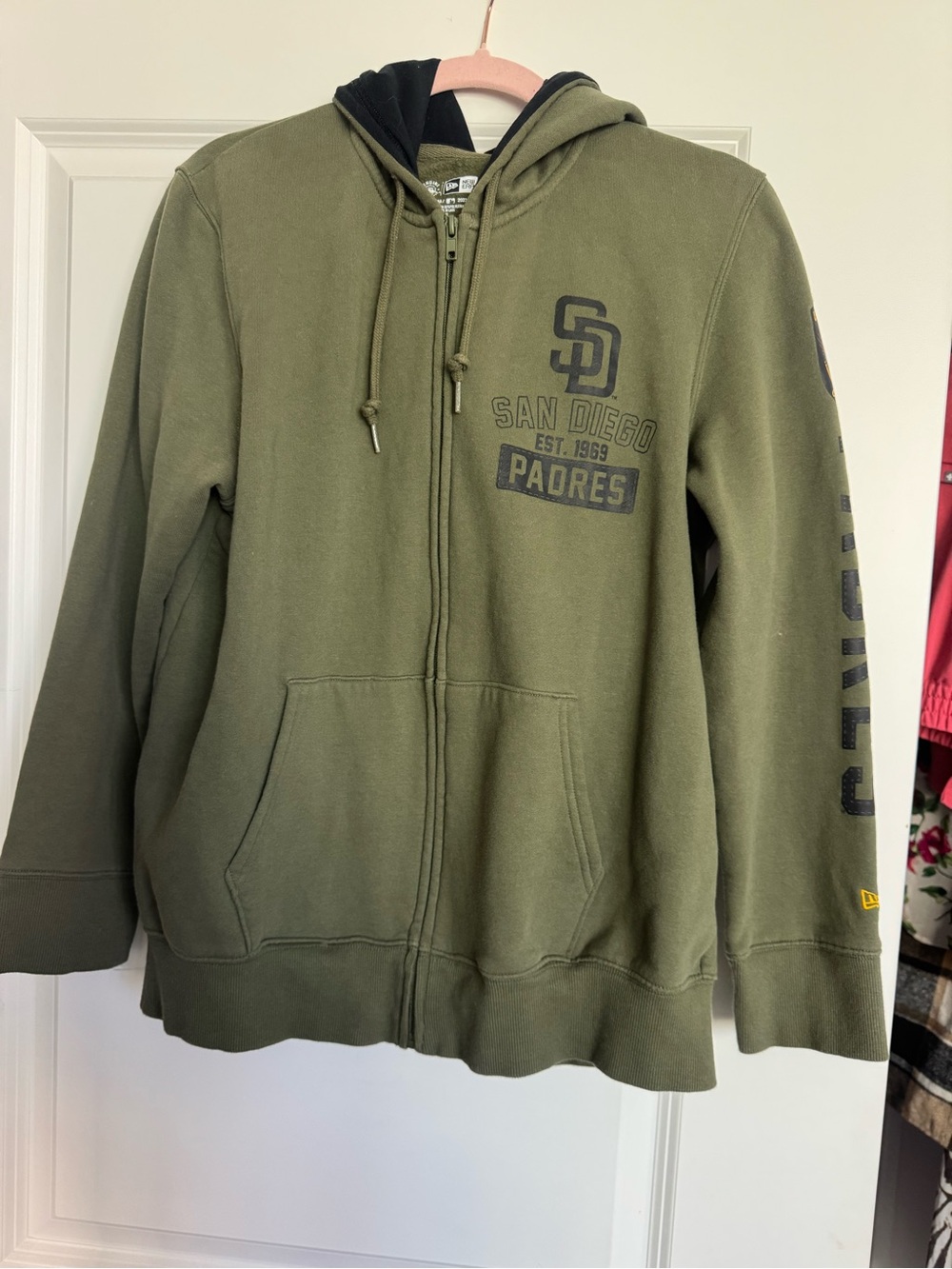 New Era San Diego Padres Olive Green Full-Zip Hoodie military